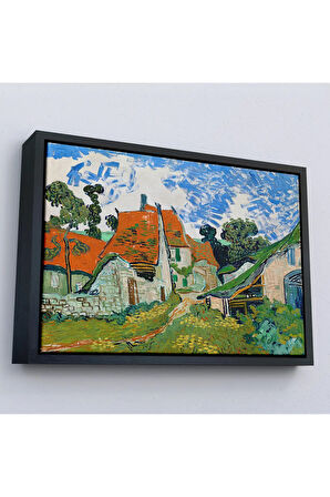 Ahşap Çerçeveli Vincent Willem Van Gogh - Auvers-Sur-Oise'Daki Sokak Tablosu-7159
