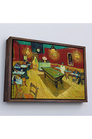 Ahşap Çerçeveli Vincent Van Gogh - Gece Kahvesi Tablosu - The Night Cafe-7161