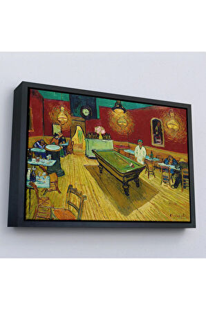 Ahşap Çerçeveli Vincent Van Gogh - Gece Kahvesi Tablosu - The Night Cafe-7161