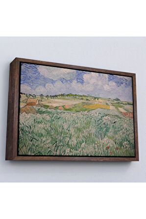 Ahşap Çerçeveli Vincent Van Gogh - Auvers Yakınlarındaki Ova Tablosu - Plain Near Auvers-7162