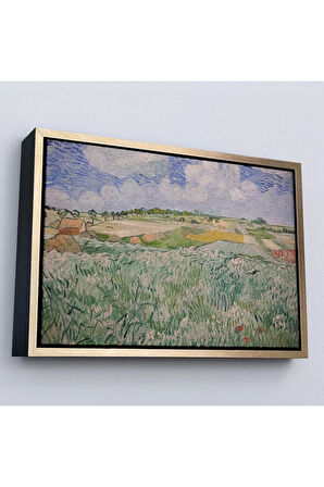 Ahşap Çerçeveli Vincent Van Gogh - Auvers Yakınlarındaki Ova Tablosu - Plain Near Auvers-7162