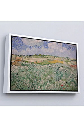 Ahşap Çerçeveli Vincent Van Gogh - Auvers Yakınlarındaki Ova Tablosu - Plain Near Auvers-7162