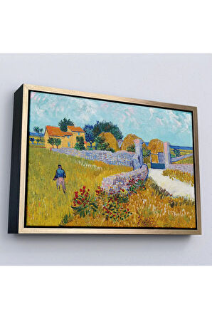 Ahşap Çerçeveli Vincent Van Gogh Provence’De Çiftlik Evi Tablo-7168