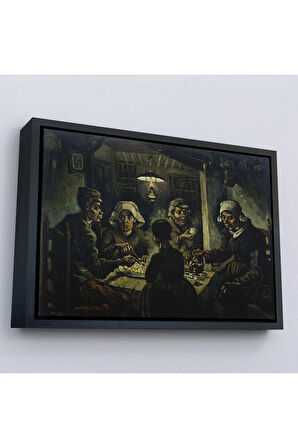 Ahşap Çerçeveli Vincent Van Gogh Patates Yiyenler Tablo - The Potato Eaters By-7169
