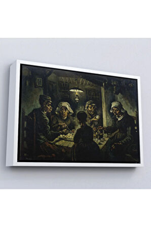 Ahşap Çerçeveli Vincent Van Gogh Patates Yiyenler Tablo - The Potato Eaters By-7169