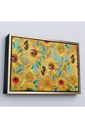 Ahşap Çerçeveli Vincent Van Gogh - Ayçiçekleri Tablo-7174