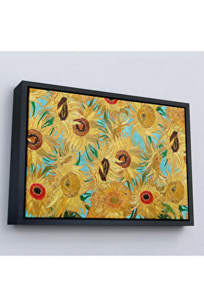 Ahşap Çerçeveli Vincent Van Gogh - Ayçiçekleri Tablo-7174