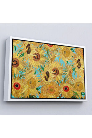 Ahşap Çerçeveli Vincent Van Gogh - Ayçiçekleri Tablo-7174