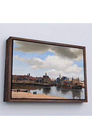 Ahşap Çerçeveli Johannes Vermeer - Delft Manzarası Tablı - View Of Delft-7178