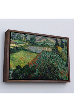 Ahşap Çerçeveli Vincent Van Gogh - Gelincikli Tarla Tablo - Field With Poppies-7181