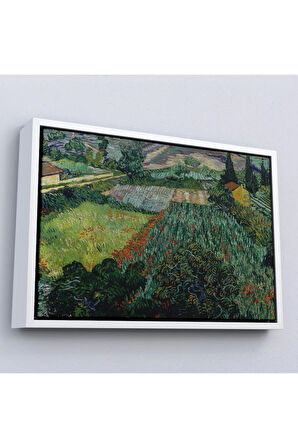 Ahşap Çerçeveli Vincent Van Gogh - Gelincikli Tarla Tablo - Field With Poppies-7181