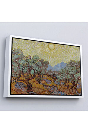 Ahşap Çerçeveli Vincent Willem Van Gogh - Zeytin Ağaçları Tablosu - Olive Trees-7184