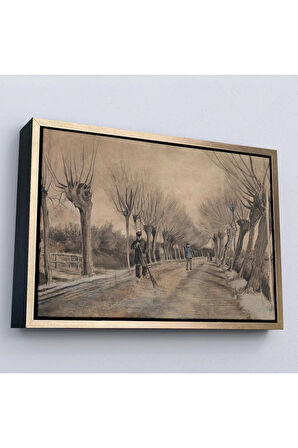 Ahşap Çerçeveli Vincent Van Gogh - Etten'De Yol Tablosu - Road İn Etten-7186