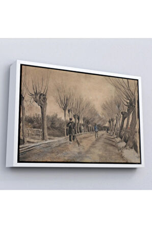 Ahşap Çerçeveli Vincent Van Gogh - Etten'De Yol Tablosu - Road İn Etten-7186