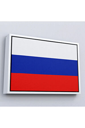 Ahşap Çerçeveli Rusya Bayrağı-7202