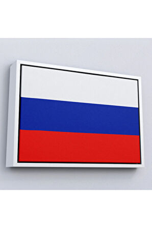 Ahşap Çerçeveli Rusya Bayrağı-7202