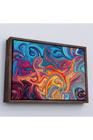 Ahşap Çerçeveli Renkli Mermer Desenli Tablo-7204