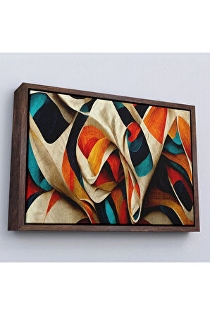 Ahşap Çerçeveli Soyut Modern Fütüristik Tablo-7219