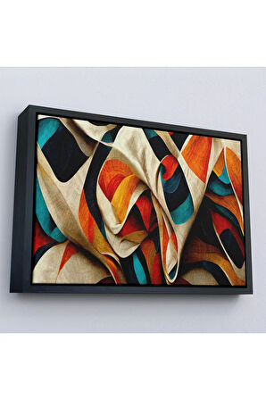Ahşap Çerçeveli Soyut Modern Fütüristik Tablo-7219