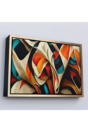 Ahşap Çerçeveli Soyut Modern Fütüristik Tablo-7219