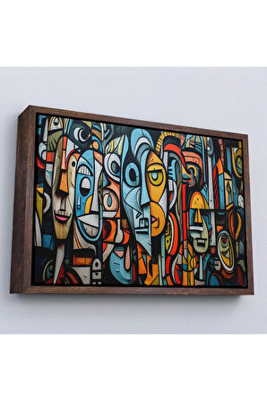 Ahşap Çerçeveli Kübizm Grafiti Tablosu-7227