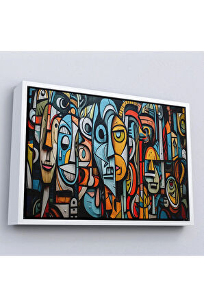 Ahşap Çerçeveli Kübizm Grafiti Tablosu-7227