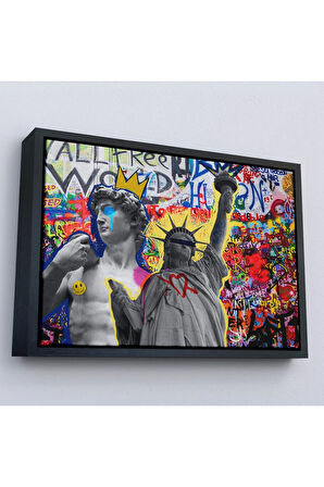 Ahşap Çerçeveli Renkli Punk Rock Tablosu-7236