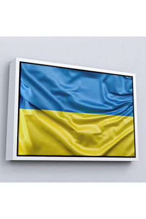 Ahşap Çerçeveli Ukrayna Bayrağı-7238
