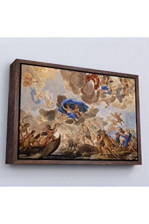 Ahşap Çerçeveli Floransa, İtalya Palazzo Medici'Nin Tavan Panoramik Görünüm Tablosu-7239