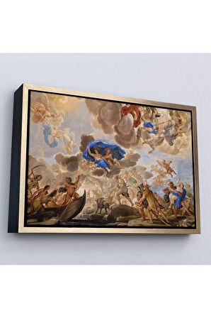 Ahşap Çerçeveli Floransa, İtalya Palazzo Medici'Nin Tavan Panoramik Görünüm Tablosu-7239