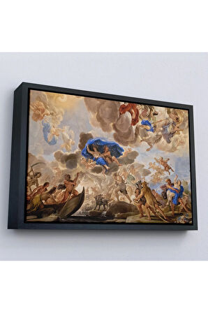 Ahşap Çerçeveli Floransa, İtalya Palazzo Medici'Nin Tavan Panoramik Görünüm Tablosu-7239