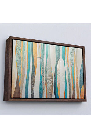 Ahşap Çerçeveli Renkli Soyut Dekoratif Tablo-7249