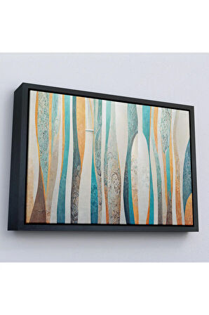Ahşap Çerçeveli Renkli Soyut Dekoratif Tablo-7249
