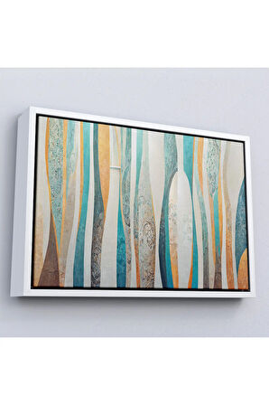 Ahşap Çerçeveli Renkli Soyut Dekoratif Tablo-7249