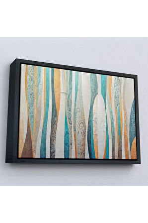 Ahşap Çerçeveli Renkli Soyut Dekoratif Tablo-7249