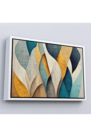 Ahşap Çerçeveli Renkli Soyut Dekoratif Tablo-7250