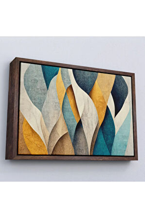 Ahşap Çerçeveli Renkli Soyut Dekoratif Tablo-7250