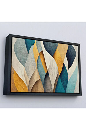 Ahşap Çerçeveli Renkli Soyut Dekoratif Tablo-7250