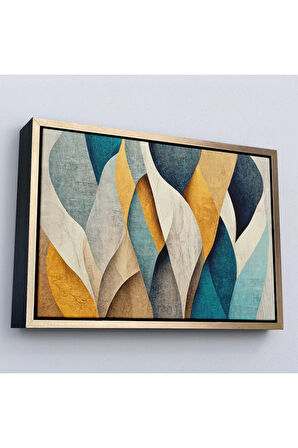 Ahşap Çerçeveli Renkli Soyut Dekoratif Tablo-7250