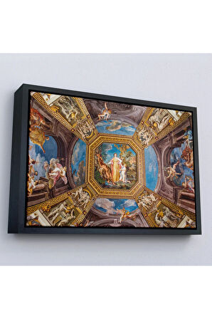 Ahşap Çerçeveli Roma İtalya Vatikan Müzesi'Ndeki Fresk Tablosu-7264