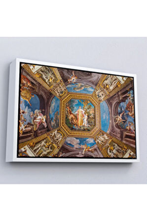 Ahşap Çerçeveli Roma İtalya Vatikan Müzesi'Ndeki Fresk Tablosu-7264