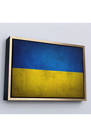 Ahşap Çerçeveli Ukrayna Bayrağı-7270