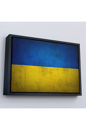 Ahşap Çerçeveli Ukrayna Bayrağı-7270