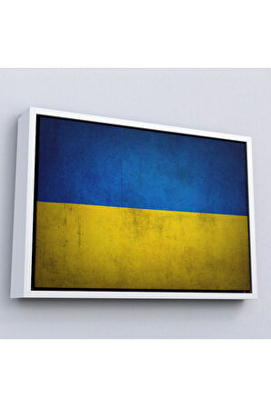 Ahşap Çerçeveli Ukrayna Bayrağı-7270