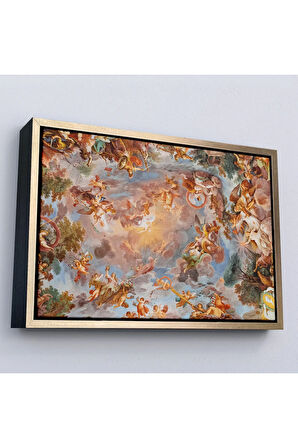 Ahşap Çerçeveli Roma İtalya Villa Borghese'Nin Galleria Borghese Fresk Tablosu-7272