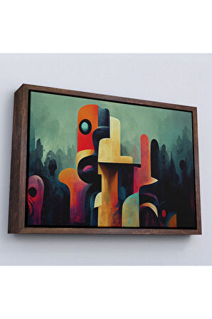 Ahşap Çerçeveli İlkel Afrika Kabilelerinin Etnik Motif Tablosu-7275