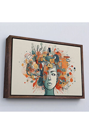 Ahşap Çerçeveli Zihin Haritası Tablosu-7280