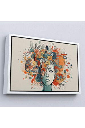 Ahşap Çerçeveli Zihin Haritası Tablosu-7280