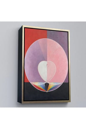 Ahşap Çerçeveli Hilma Af Klint - Güvercinler Tablosu - Doves-7284