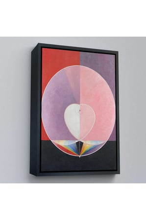 Ahşap Çerçeveli Hilma Af Klint - Güvercinler Tablosu - Doves-7284